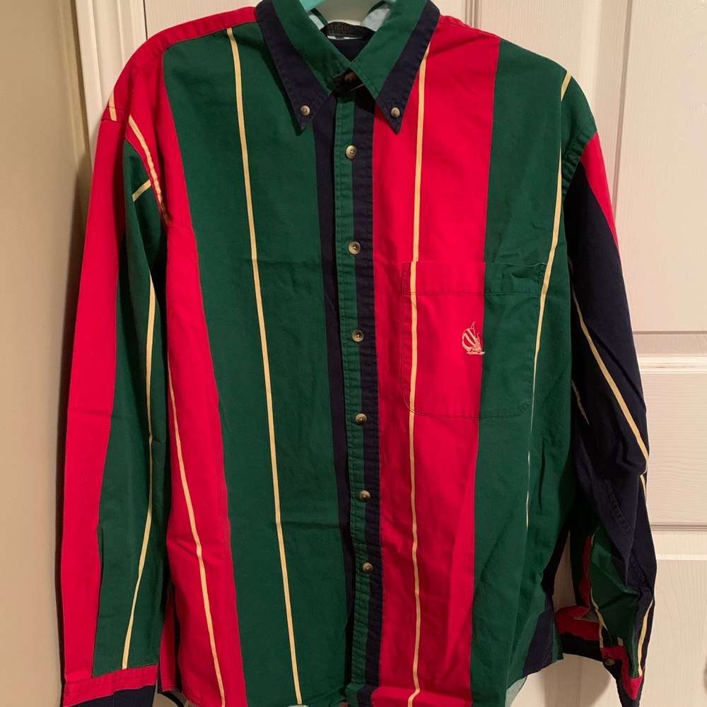 Vintage Nautica Vertical Stripe Button Down
